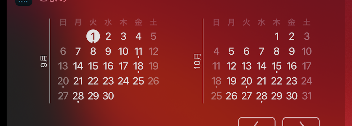 ウィジェットで月間カレンダーをサッと確認！