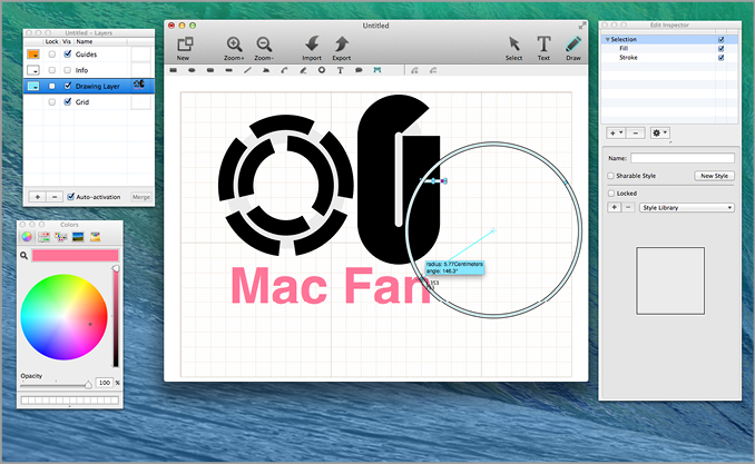 0円ソフト ロゴデザインに適したドローツール Macfan