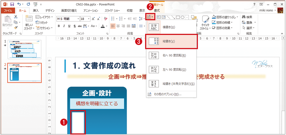 Powerpointで縦書き 意外と使える縦横の合わせ技 Tech Book Zone Manatee